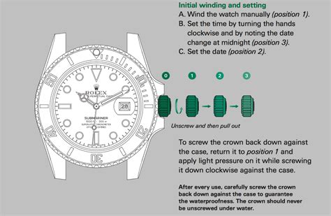 rolex watch time settings